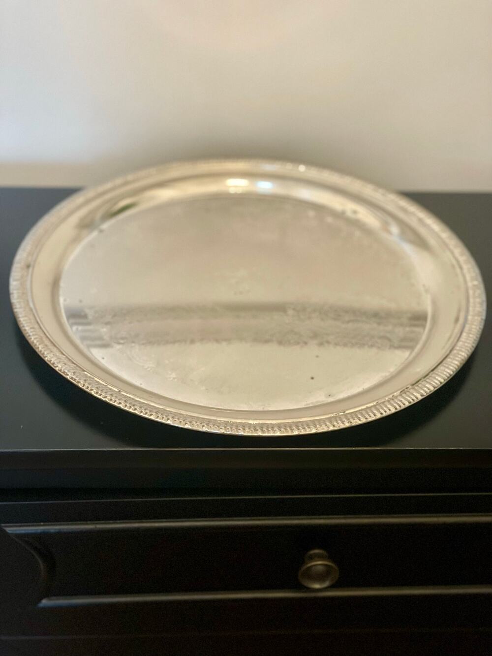 Vintage Silver‑Plated Tray (Decor Use Only)